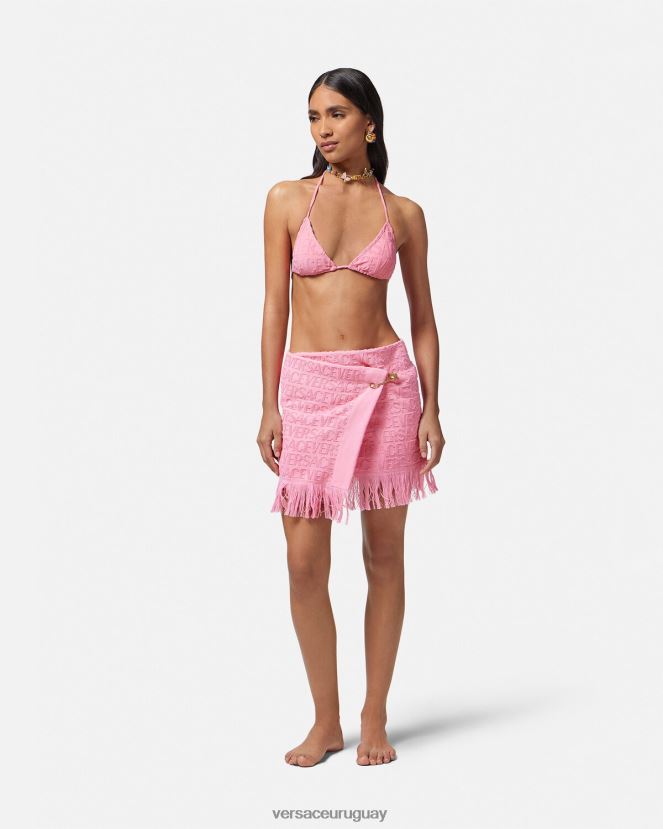 Versace falda cruzada en toda la prenda mujer rosa ropa interior y ropa de playa H88R0H1187