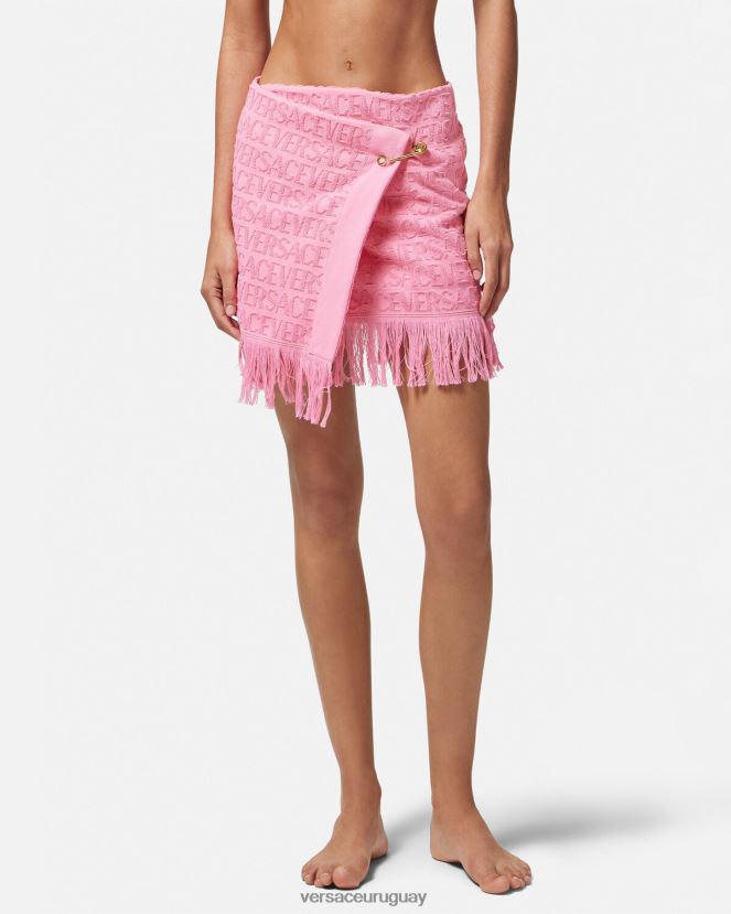 Versace falda cruzada en toda la prenda mujer rosa ropa interior y ropa de playa H88R0H1187