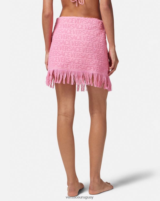 Versace falda cruzada en toda la prenda mujer rosa ropa interior y ropa de playa H88R0H1187