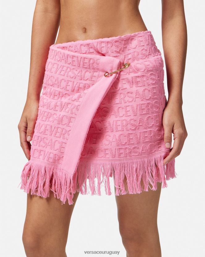 Versace falda cruzada en toda la prenda mujer rosa ropa interior y ropa de playa H88R0H1187