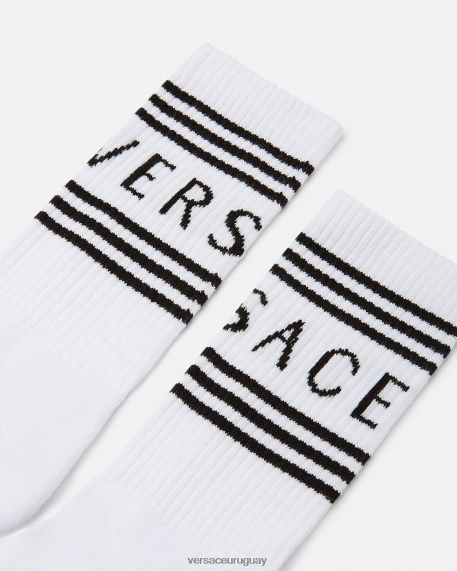 Versace calcetines con logo vintage años 90 mujer blanco ropa interior y ropa de playa H88R0H1101