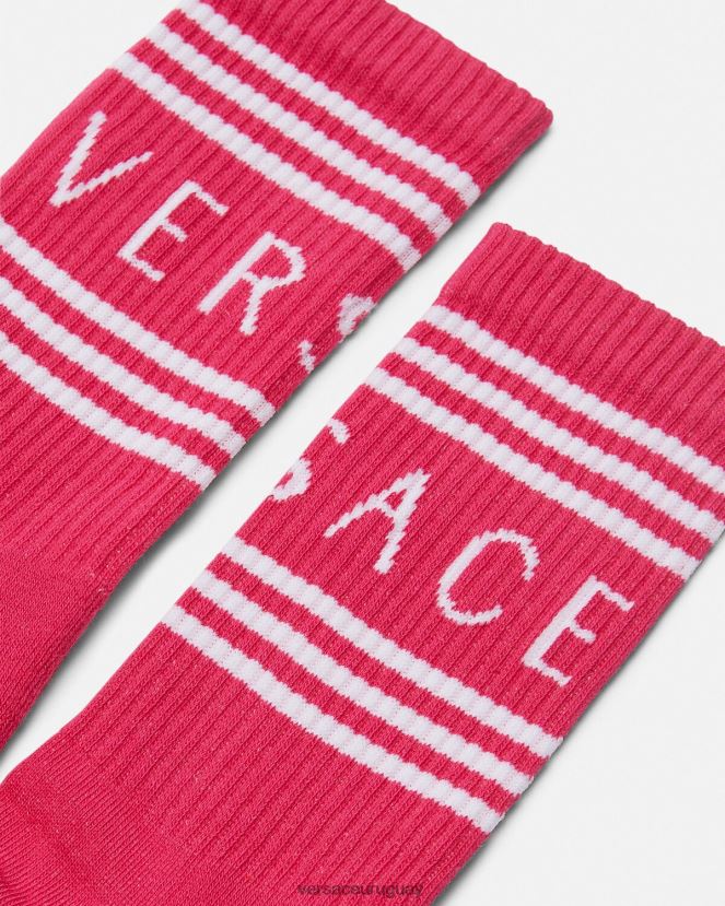 Versace calcetines con logo vintage años 90 mujer fucsia ropa interior y ropa de playa H88R0H1106