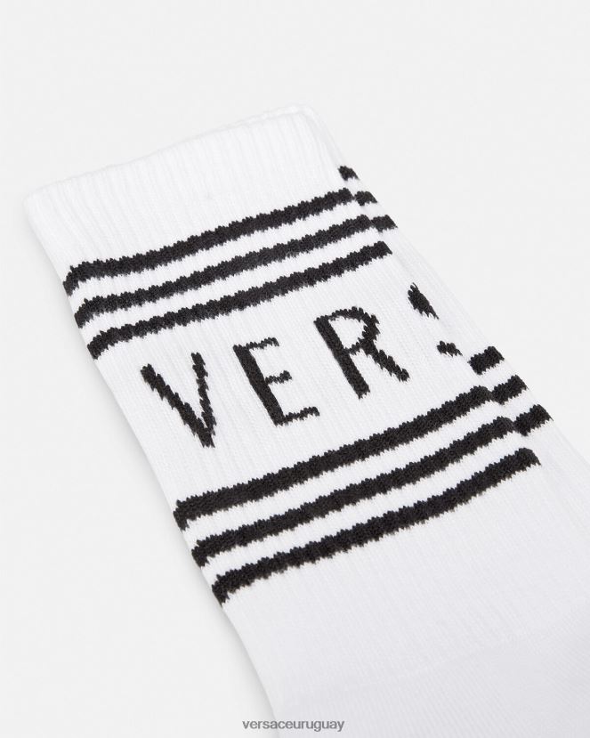 Versace calcetines con logo vintage mujer blanco ropa interior y ropa de playa H88R0H1100