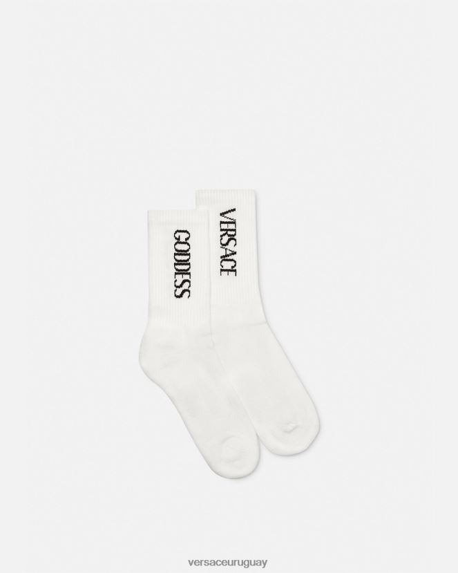 Versace calcetines de diosa mujer blanco negro ropa interior y ropa de playa H88R0H1109