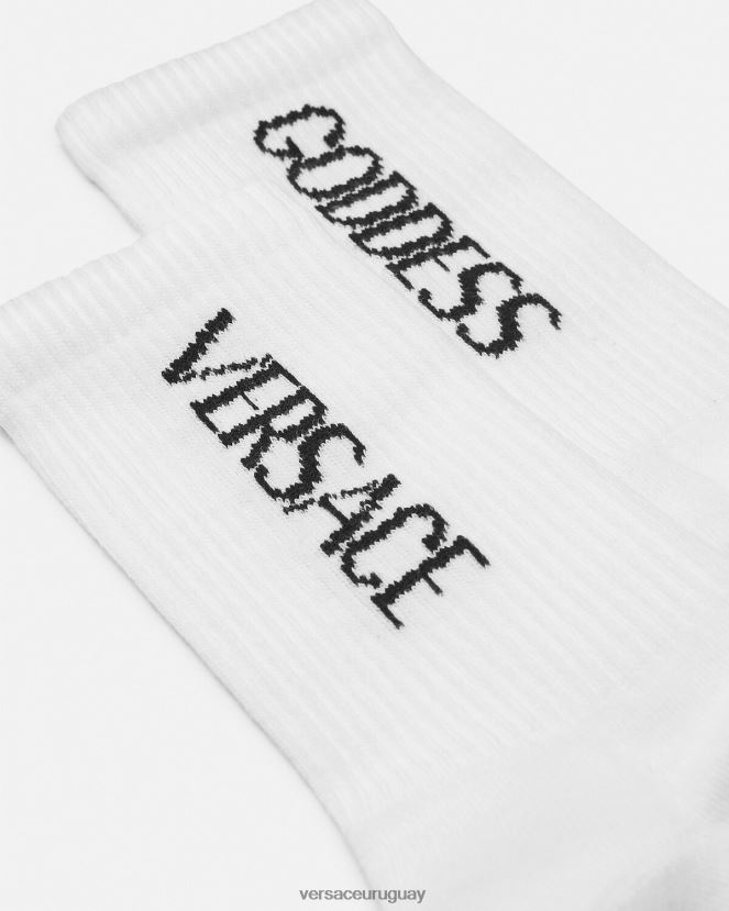 Versace calcetines de diosa mujer blanco negro ropa interior y ropa de playa H88R0H1109