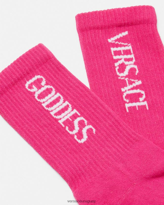 Versace calcetines de diosa mujer fucsia ropa interior y ropa de playa H88R0H1105