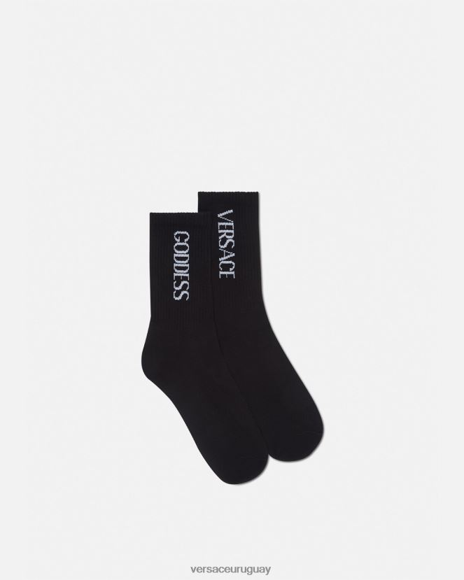 Versace calcetines de diosa mujer negro ropa interior y ropa de playa H88R0H1110