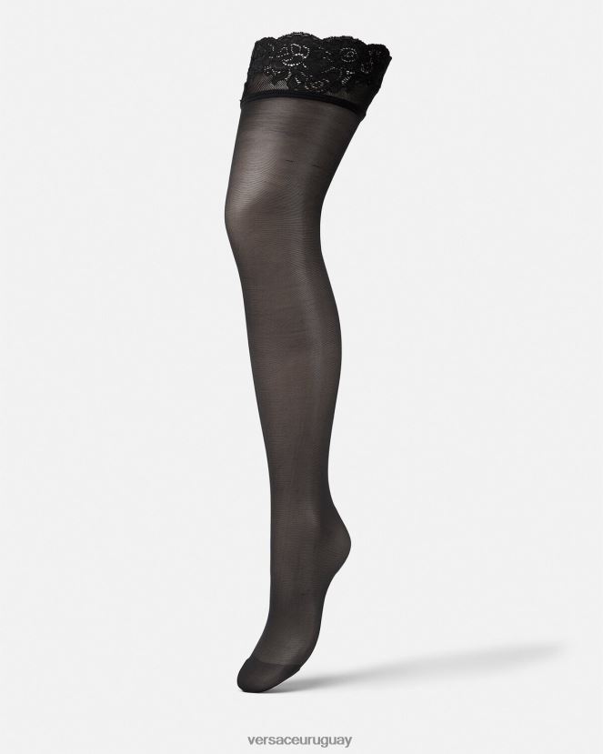 Versace medias de encaje mujer negro ropa interior y ropa de playa H88R0H1113
