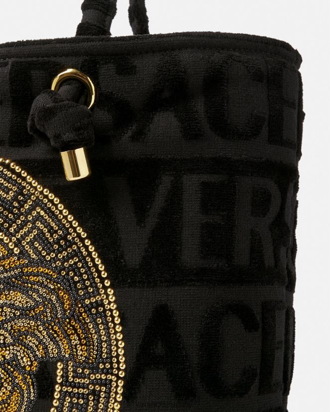 Versace bolso shopper con medusa y cristales mujer negro ropa interior y ropa de playa H88R0H1210