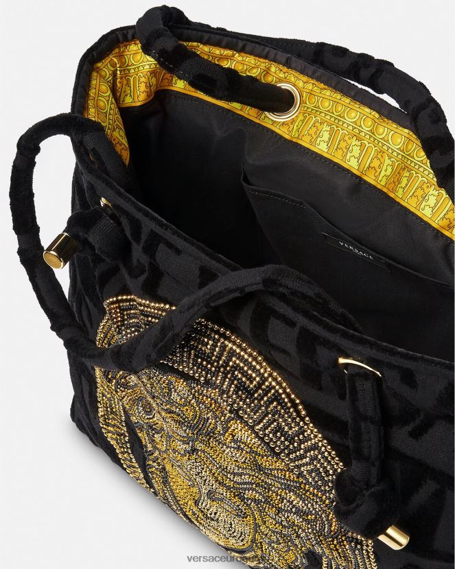 Versace bolso shopper con medusa y cristales mujer negro ropa interior y ropa de playa H88R0H1210