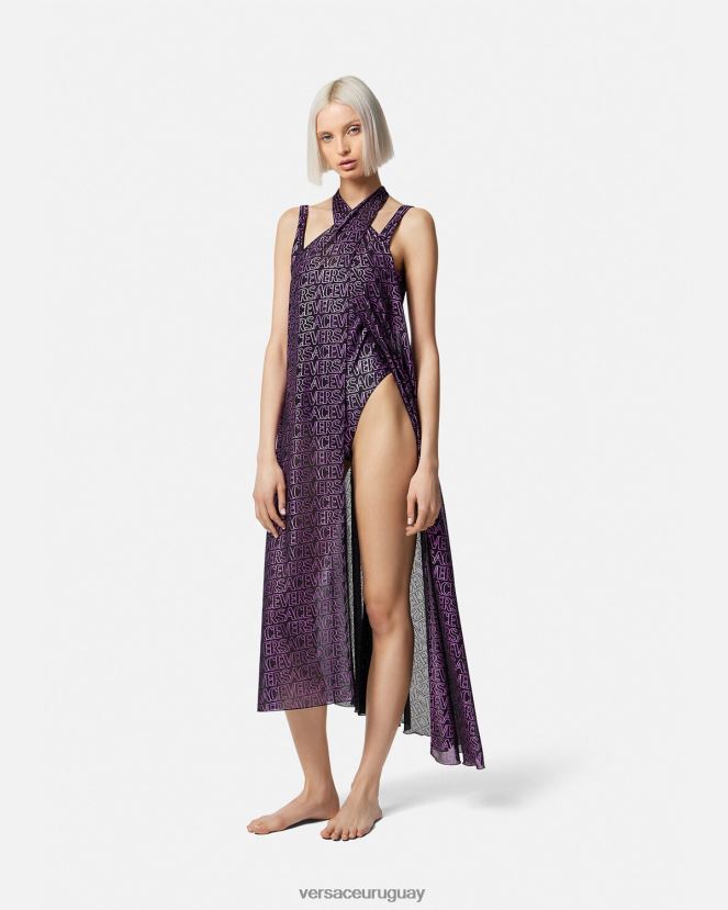 Versace pareo de playa integral mujer fucsia y estampado ropa interior y ropa de playa H88R0H1215