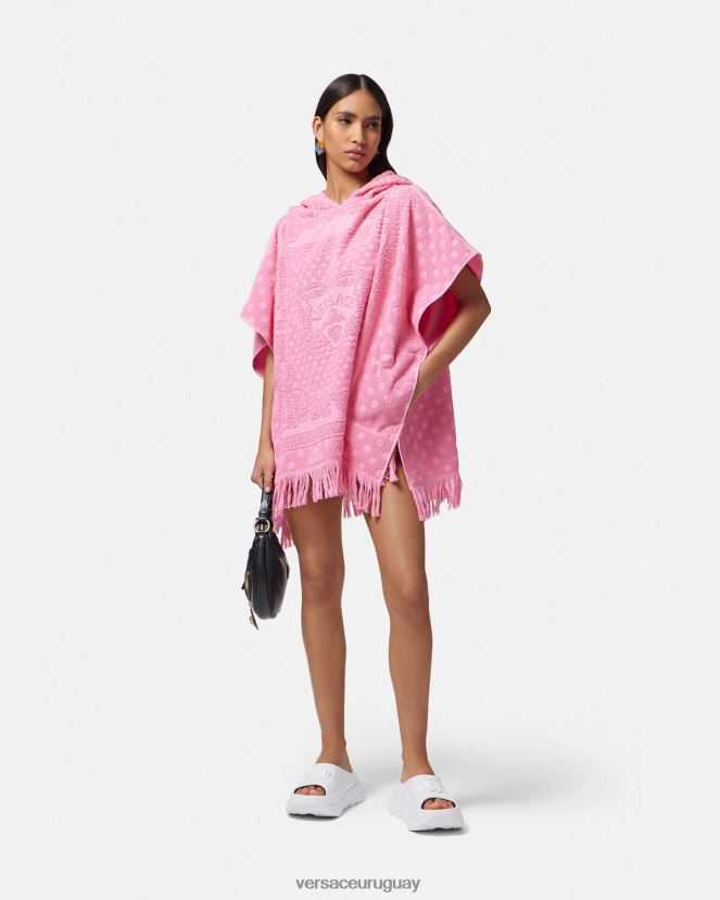 Versace pareo de toalla con mariposas patrimoniales mujer rosa ropa interior y ropa de playa H88R0H1191