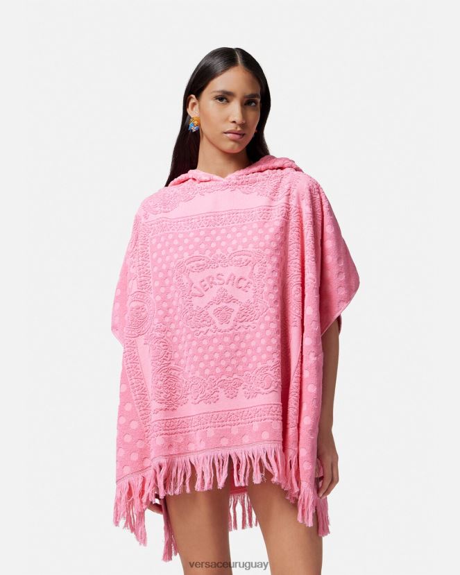 Versace pareo de toalla con mariposas patrimoniales mujer rosa ropa interior y ropa de playa H88R0H1191