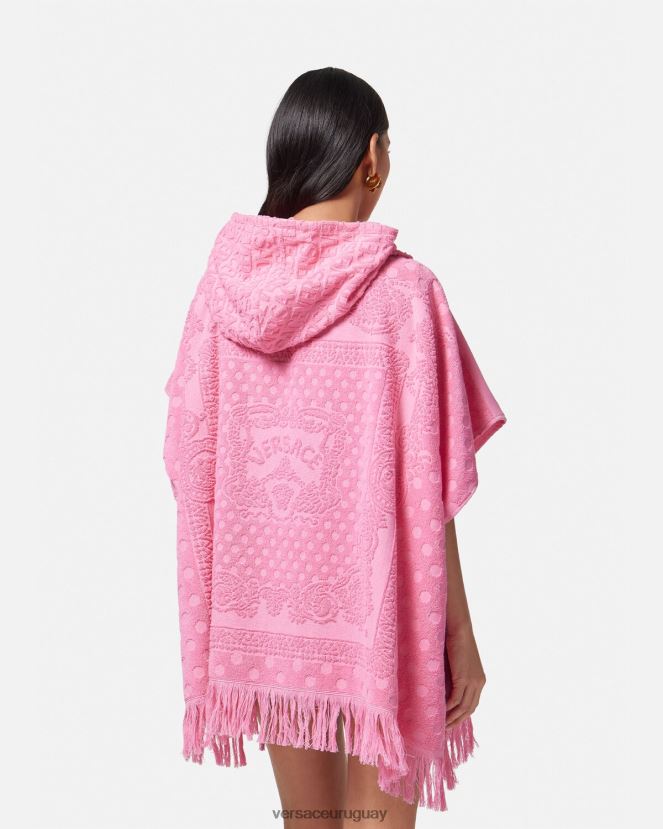 Versace pareo de toalla con mariposas patrimoniales mujer rosa ropa interior y ropa de playa H88R0H1191