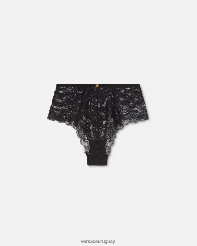 Versace braguitas de encaje barroco mujer negro ropa interior y ropa de playa H88R0H1067
