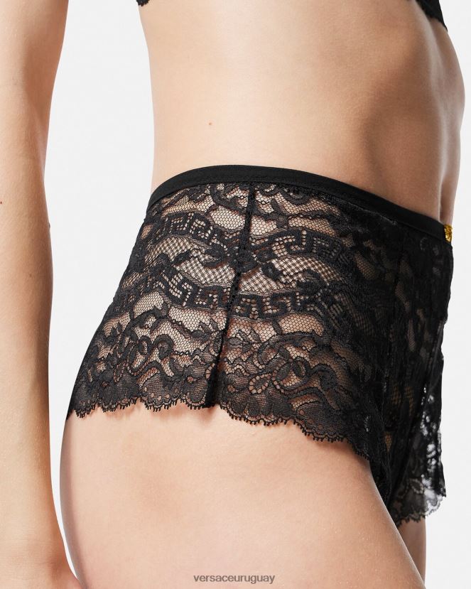 Versace braguitas de encaje barroco mujer negro ropa interior y ropa de playa H88R0H1067