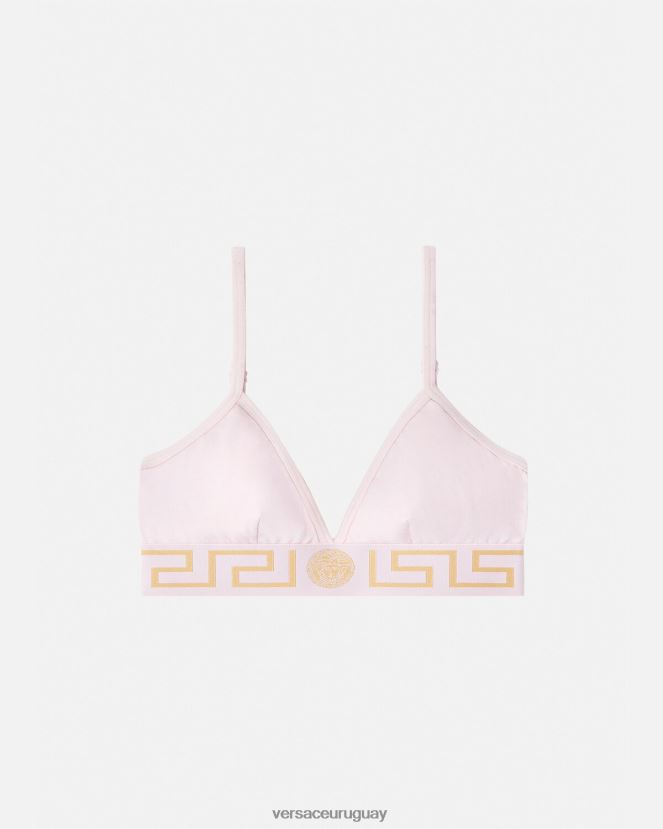 Versace bralette con borde de greca mujer Rosa claro ropa interior y ropa de playa H88R0H1044