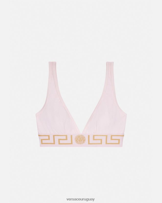 Versace bralette con borde de greca mujer Rosa claro ropa interior y ropa de playa H88R0H1047