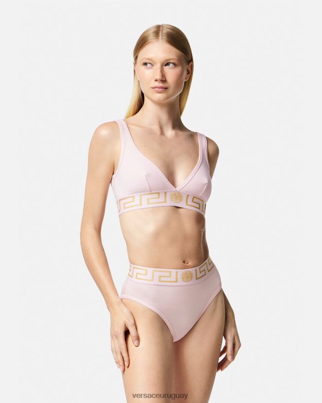 Versace bralette con borde de greca mujer Rosa claro ropa interior y ropa de playa H88R0H1047