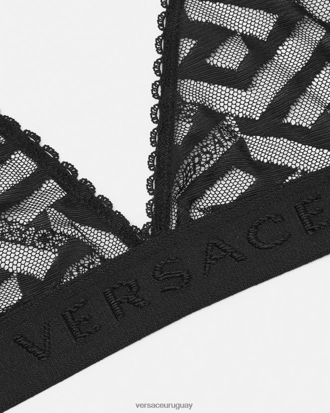 Versace bralette de tul la greca mujer negro ropa interior y ropa de playa H88R0H1073