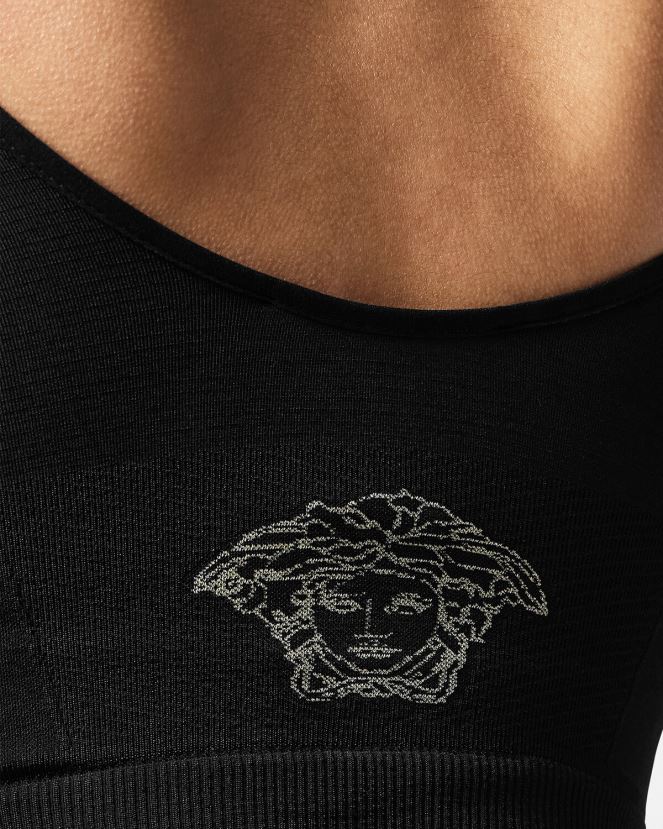 Versace bralette moldeador de medusa mujer negro ropa interior y ropa de playa H88R0H1062