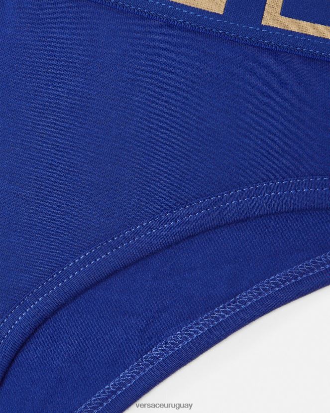 Versace calzoncillos con borde de greca mujer azul ropa interior y ropa de playa H88R0H1061