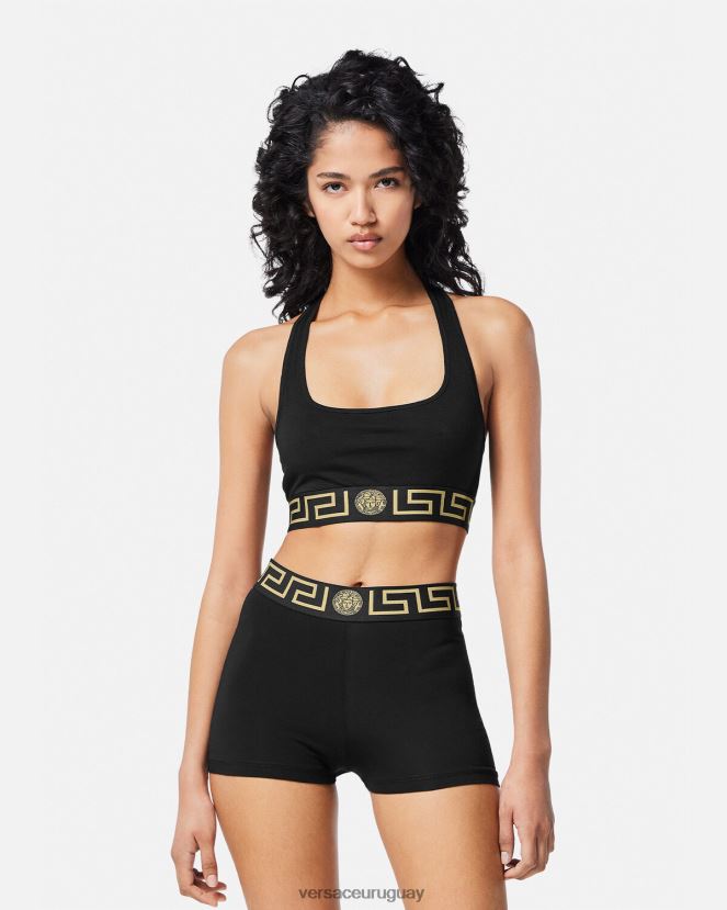 Versace calzoncillos con borde de greca mujer negro ropa interior y ropa de playa H88R0H1048