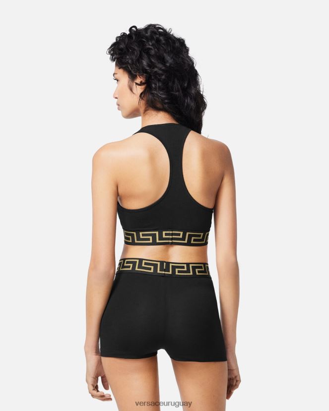 Versace calzoncillos con borde de greca mujer negro ropa interior y ropa de playa H88R0H1048