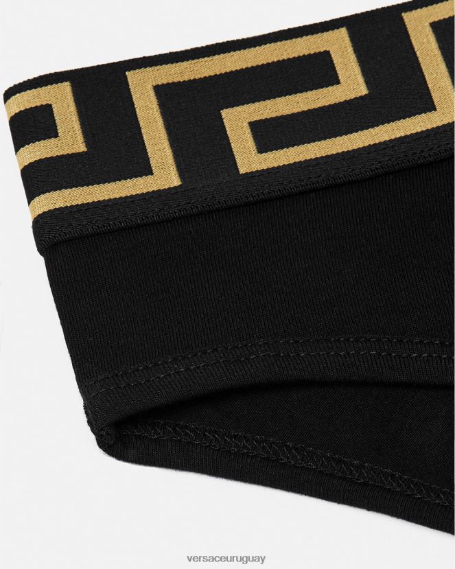 Versace calzoncillos con borde de greca mujer negro ropa interior y ropa de playa H88R0H1060