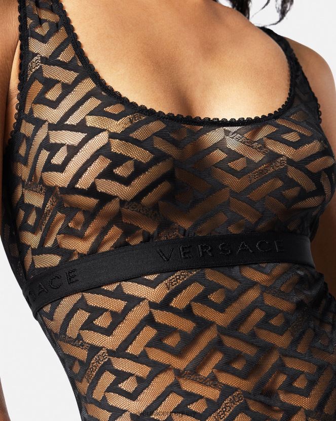 Versace cuerpo de greca mujer negro ropa interior y ropa de playa H88R0H1075