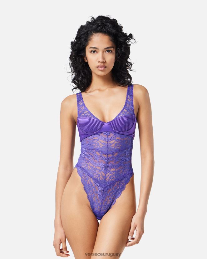Versace mono de encaje mujer Violeta ropa interior y ropa de playa H88R0H1078
