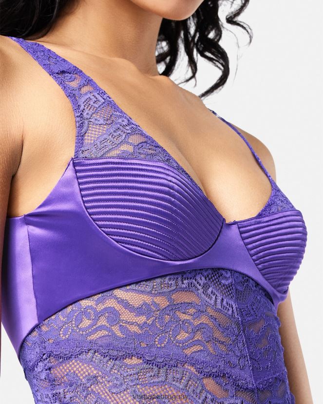 Versace mono de encaje mujer Violeta ropa interior y ropa de playa H88R0H1078
