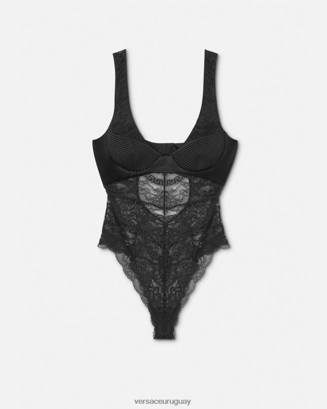 Versace mono de encaje mujer negro ropa interior y ropa de playa H88R0H1068
