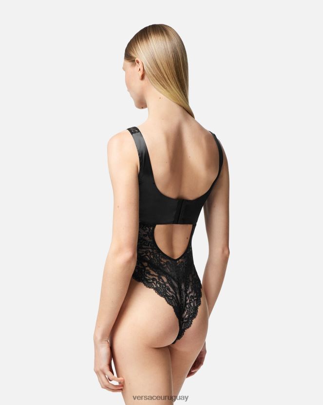 Versace mono de encaje mujer negro ropa interior y ropa de playa H88R0H1068