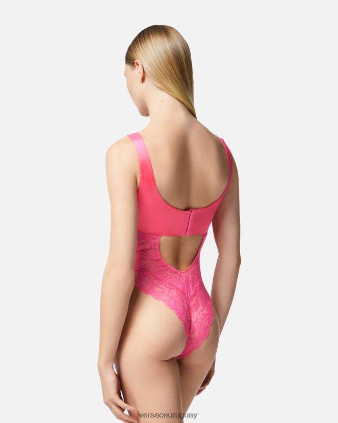 Versace mono de encaje mujer rosa ropa interior y ropa de playa H88R0H1079
