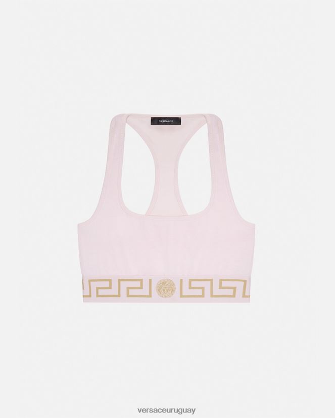 Versace sujetador deportivo con borde de greca mujer Rosa claro ropa interior y ropa de playa H88R0H1039