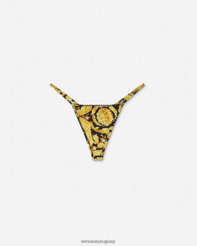 Versace tanga de seda con estampado barroco mujer imprimir ropa interior y ropa de playa H88R0H1071