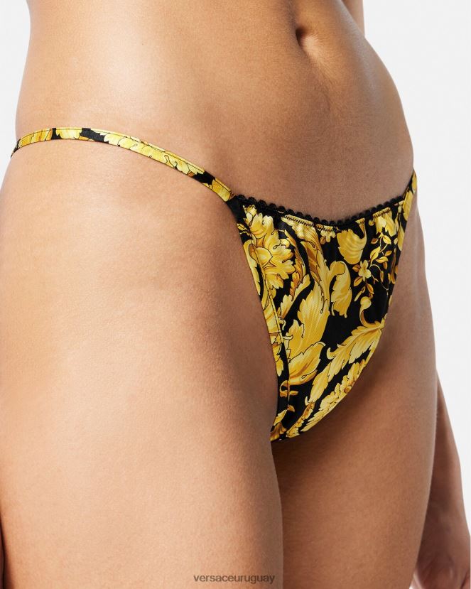 Versace tanga de seda con estampado barroco mujer imprimir ropa interior y ropa de playa H88R0H1071