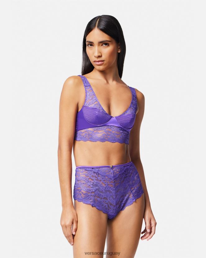 Versace top bralette de encaje mujer Violeta ropa interior y ropa de playa H88R0H1076