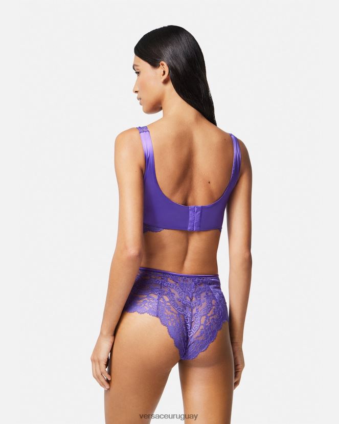 Versace top bralette de encaje mujer Violeta ropa interior y ropa de playa H88R0H1076