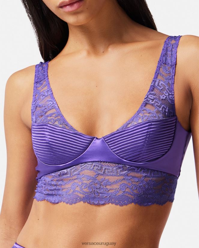 Versace top bralette de encaje mujer Violeta ropa interior y ropa de playa H88R0H1076