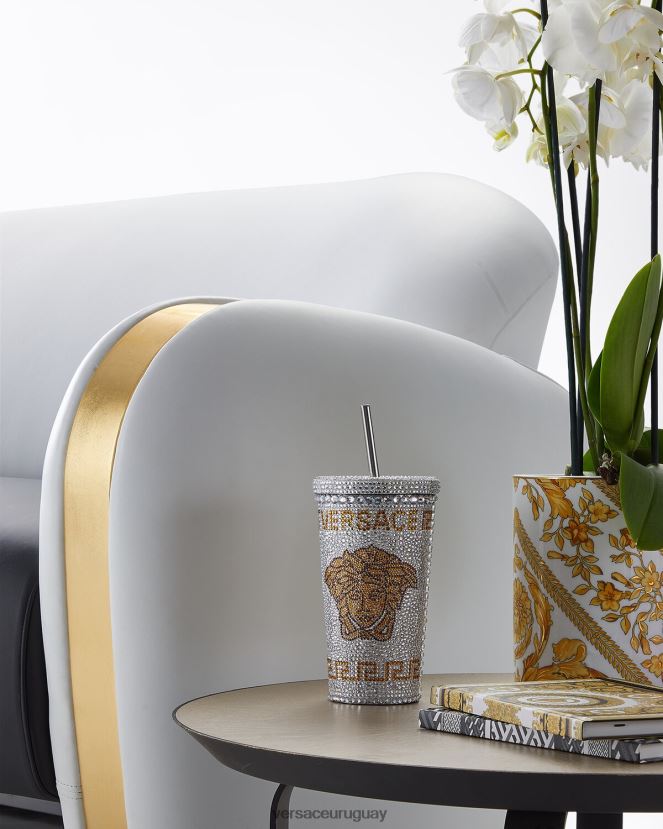 Versace taza de viaje de medusa de cristal mujer blanco ropa interior y ropa de playa H88R0H1205