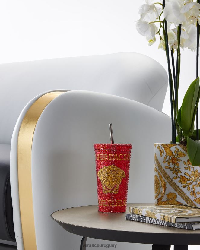Versace taza de viaje de medusa de cristal mujer rojo ropa interior y ropa de playa H88R0H1207