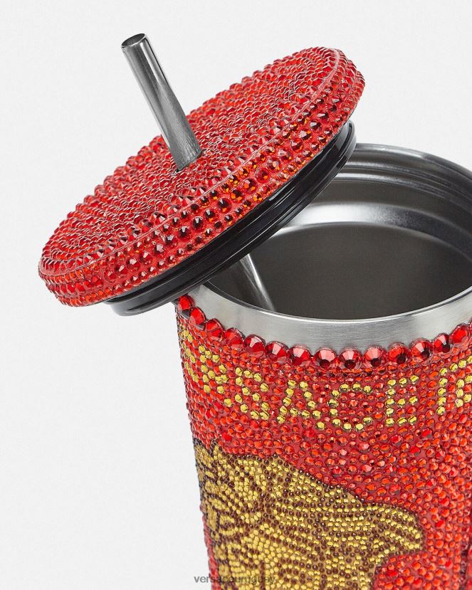 Versace taza de viaje de medusa de cristal mujer rojo ropa interior y ropa de playa H88R0H1207