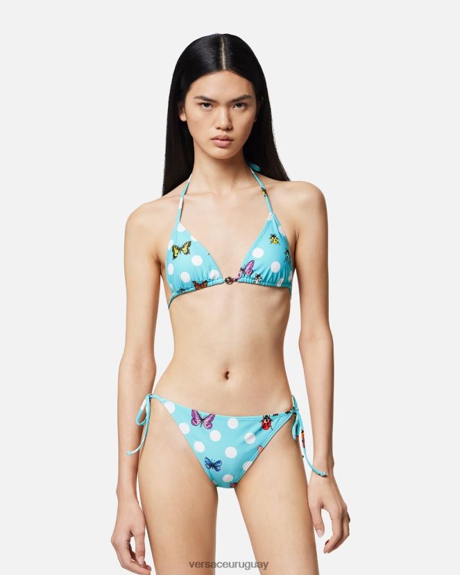 Versace braguita de bikini mariposas mujer azul ropa interior y ropa de playa H88R0H1132