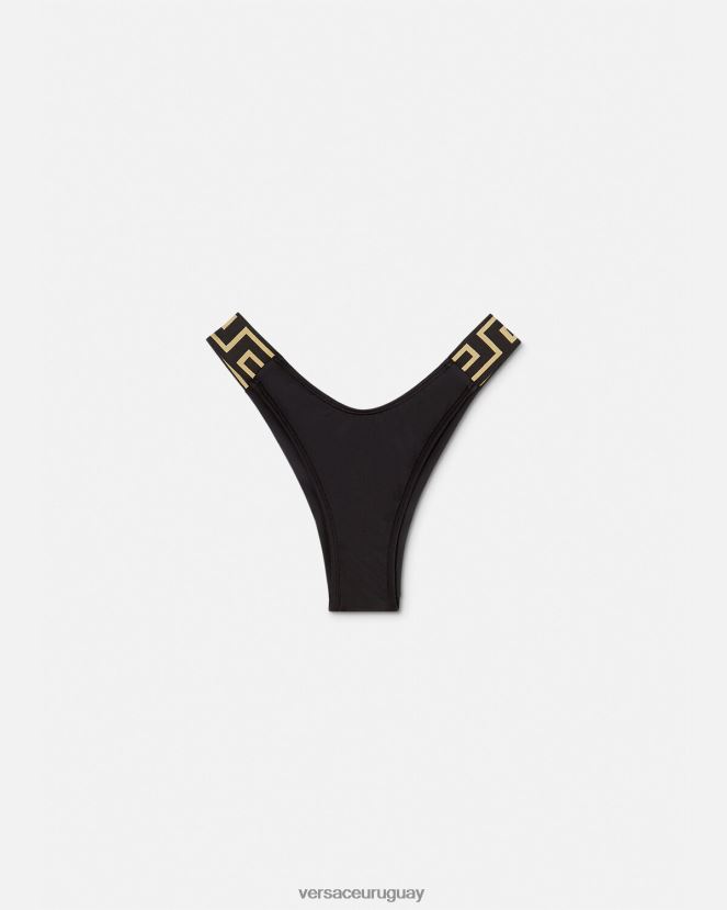 Versace braguitas de bikini con borde de greca mujer negro ropa interior y ropa de playa H88R0H1157