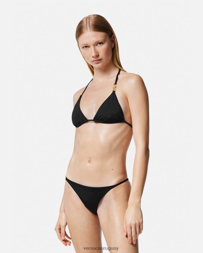 Versace braguitas de bikini de triángulo con medusa \'95 mujer negro ropa interior y ropa de playa H88R0H1146