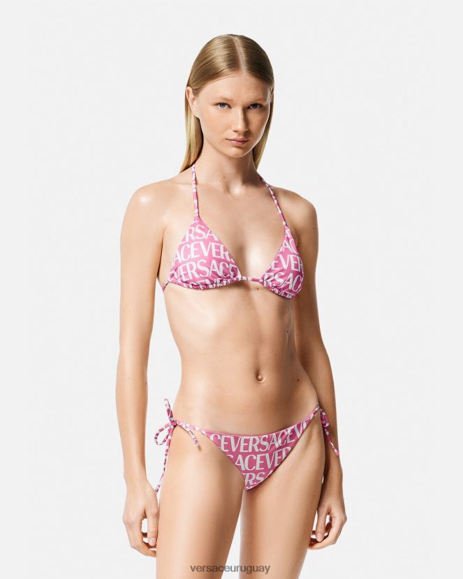 Versace braguitas de bikini por toda la prenda mujer rosa y estampado ropa interior y ropa de playa H88R0H1166
