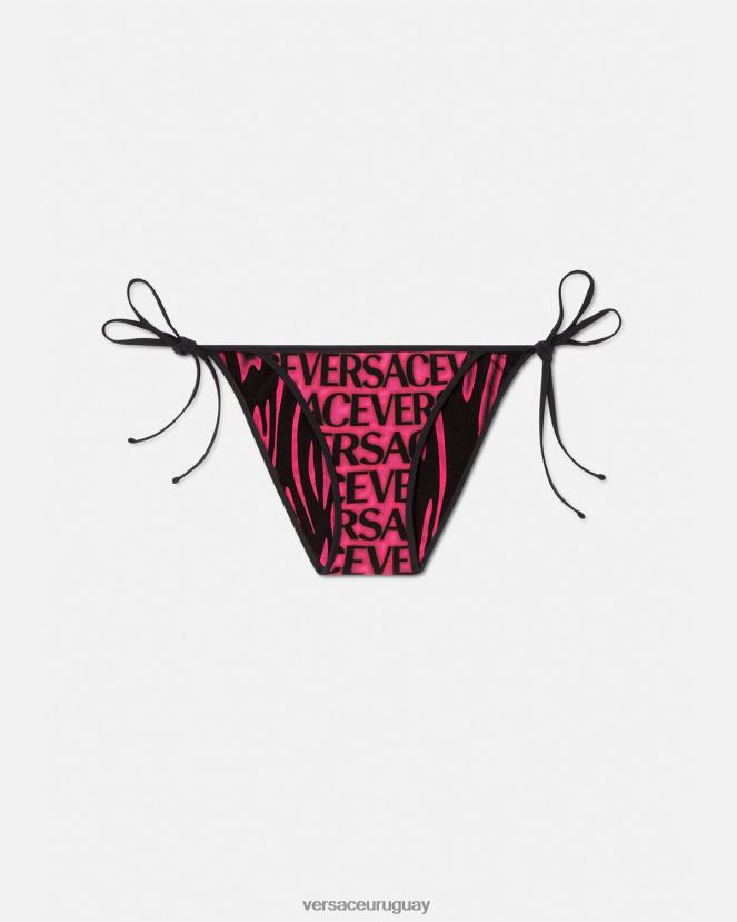 Versace braguitas de bikini reversibles mujer fucsia y estampado ropa interior y ropa de playa H88R0H1168