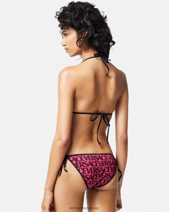 Versace braguitas de bikini reversibles mujer fucsia y estampado ropa interior y ropa de playa H88R0H1168